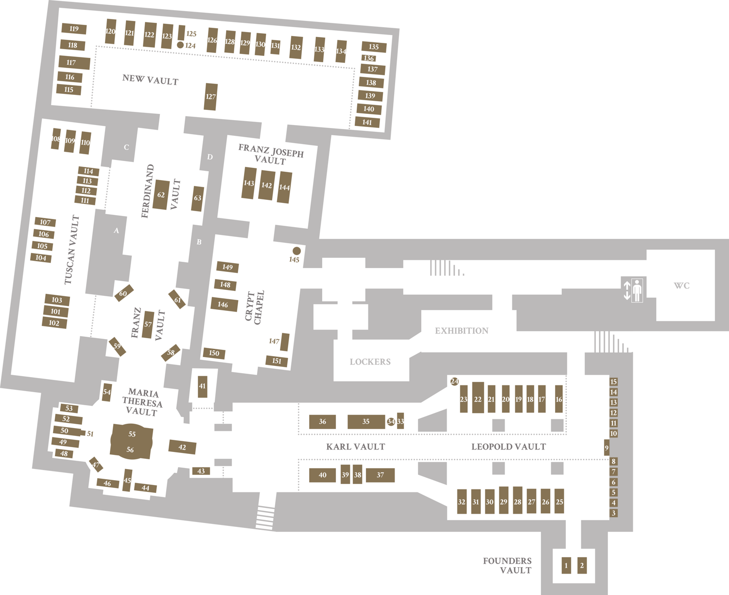 Plan of the Crypt. Click to upsize.