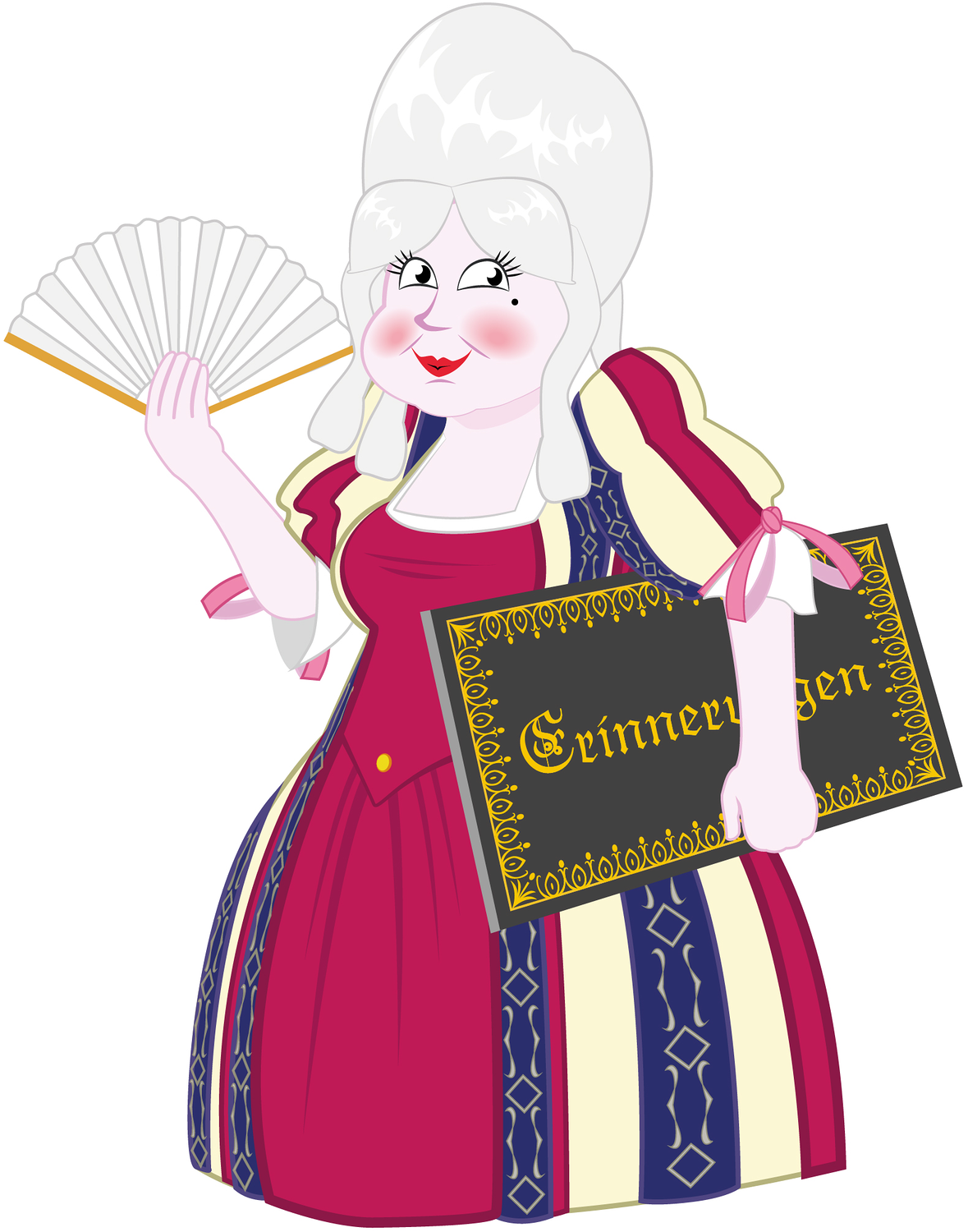 Seitenansicht auf die Comicfigur der Fürstin Eva Maria Charlotte von Baumgarten.